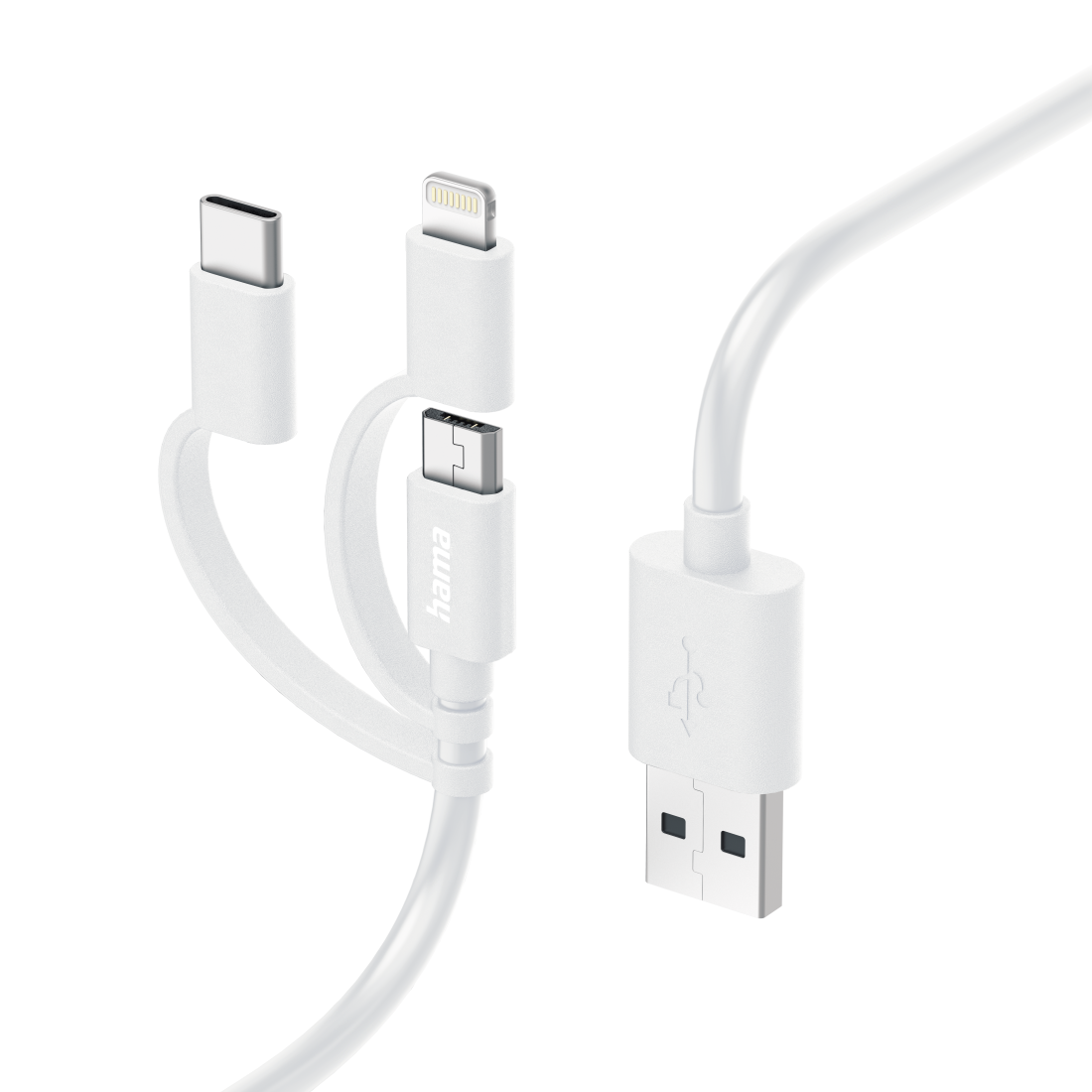 Hama 3-in-1 Multi Charging Cable USB-A USB-C Lightning 1m